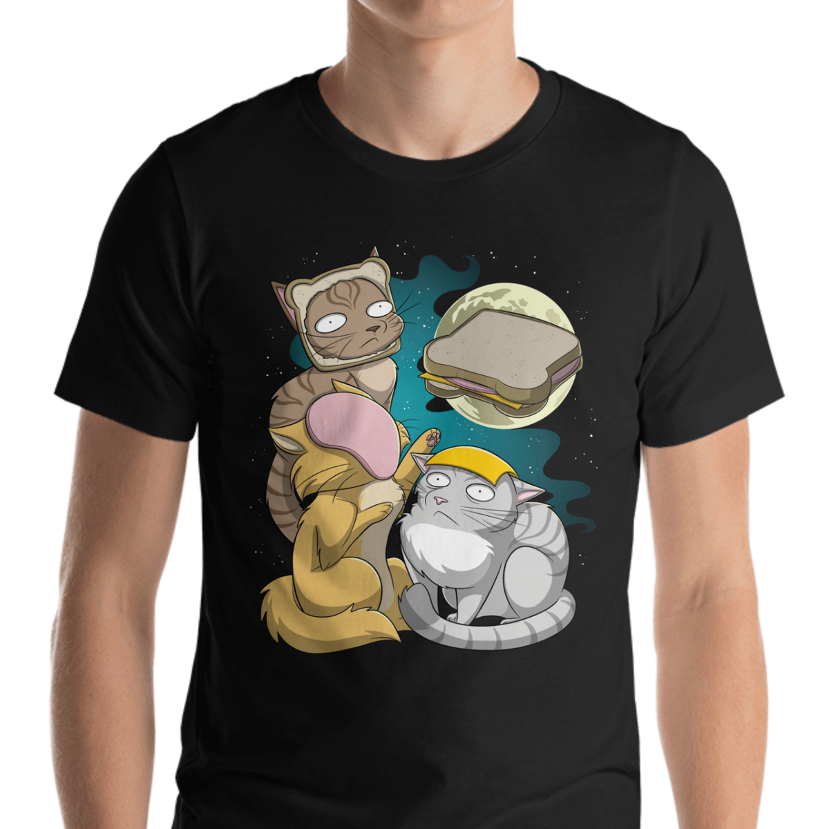 Three cat moon on sale shirt