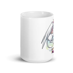 Lesbian Pride Unicorn White glossy mug