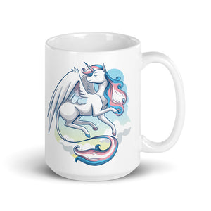 Trans Pride White Unicorn glossy mug