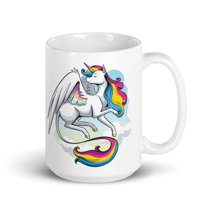 Pan Pride Unicorn White glossy mug