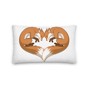 Fox Heart Premium Throw Pillow