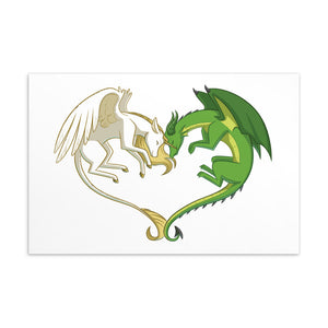 Unicorn and Dragon Heart 6"x4" Postcard