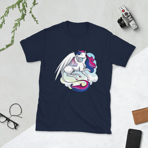 Bi Pride Unicorn Short-Sleeve Unisex T-Shirt