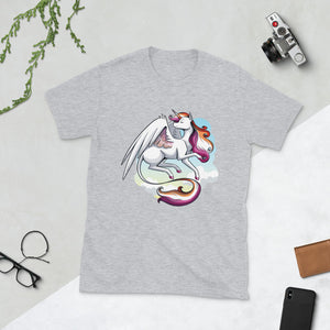 Lesbian Pride Unicorn Short-Sleeve Unisex T-Shirt
