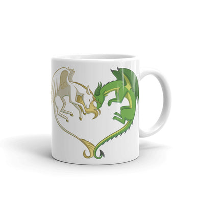 Unicorn and Dragon Heart Mug