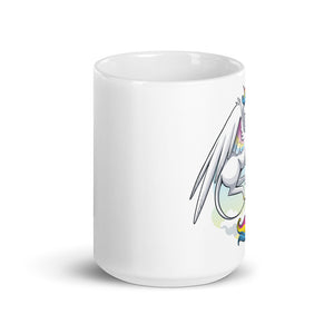 Pan Pride Unicorn White glossy mug