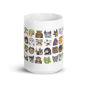 Emojis White glossy mug